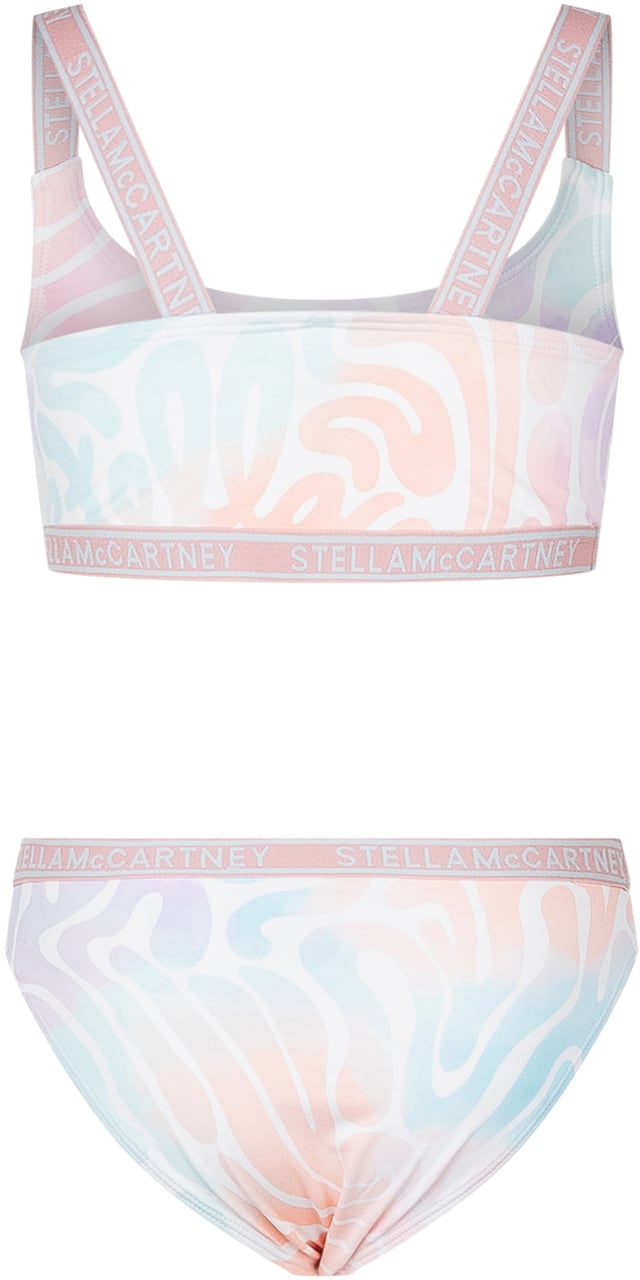Stella McCartney Completo Bikini con Stampa Multicolor e Logo Divers