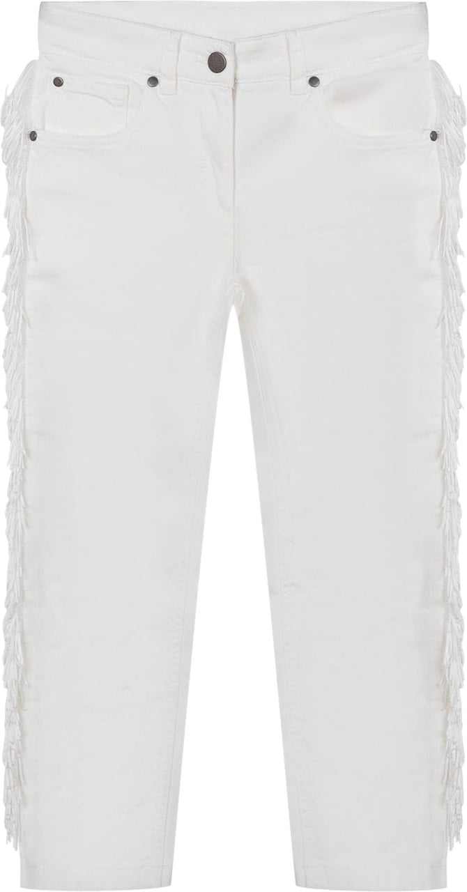 Stella McCartney Jeans Cropped con Frange Laterali Wit