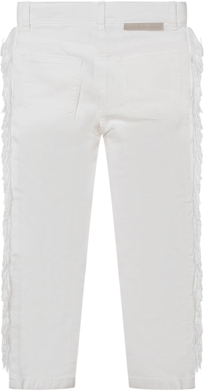 Stella McCartney Jeans Cropped con Frange Laterali Wit