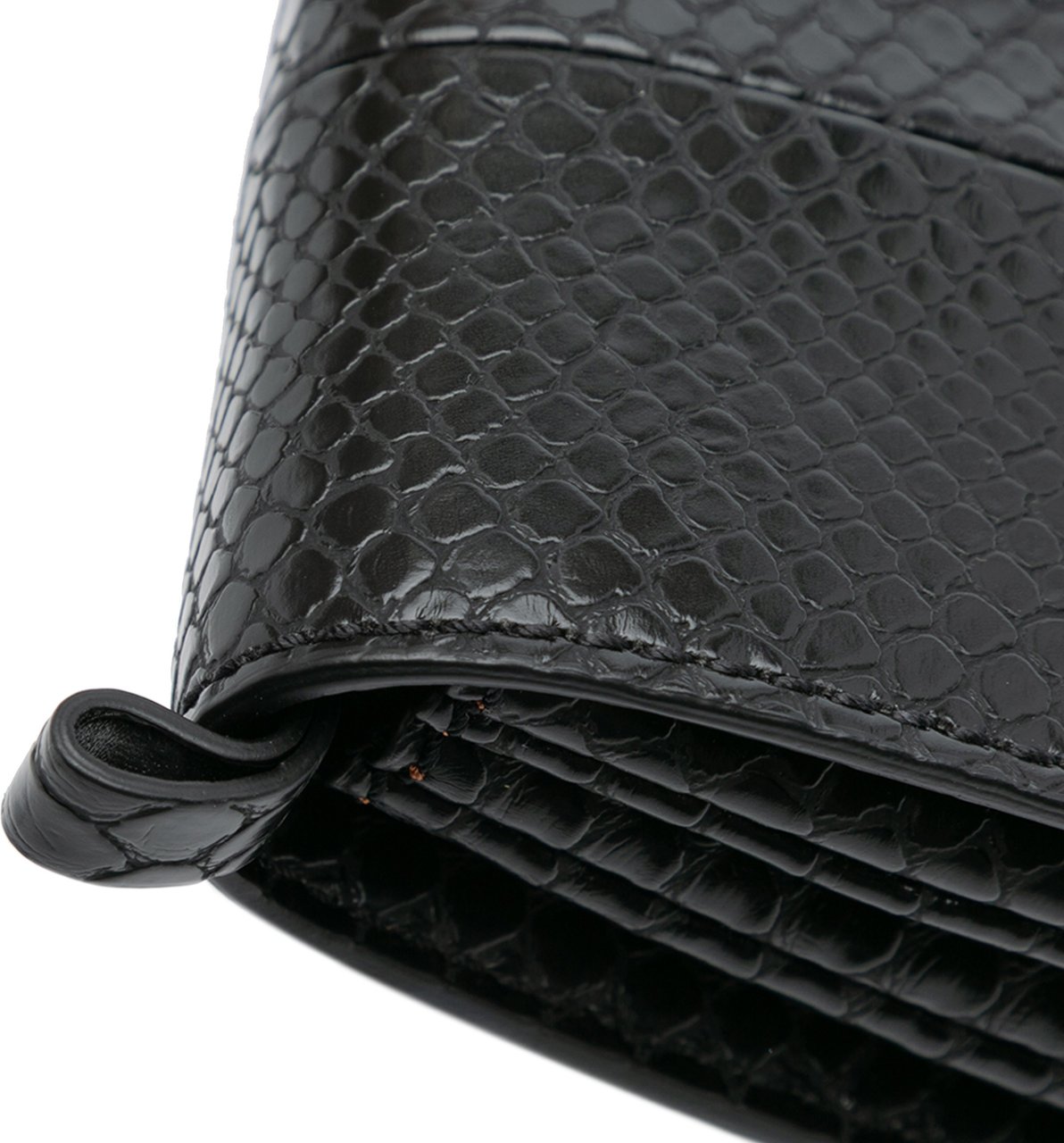 Stella McCartney Snakeskin Embossed Faux Leather Flo Crossbody Zwart