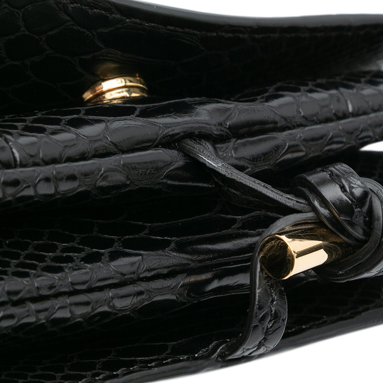 Stella McCartney Snakeskin Embossed Faux Leather Flo Crossbody Zwart