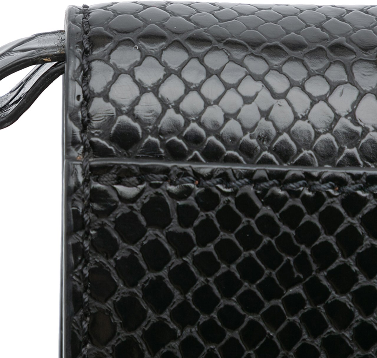 Stella McCartney Snakeskin Embossed Faux Leather Flo Crossbody Zwart