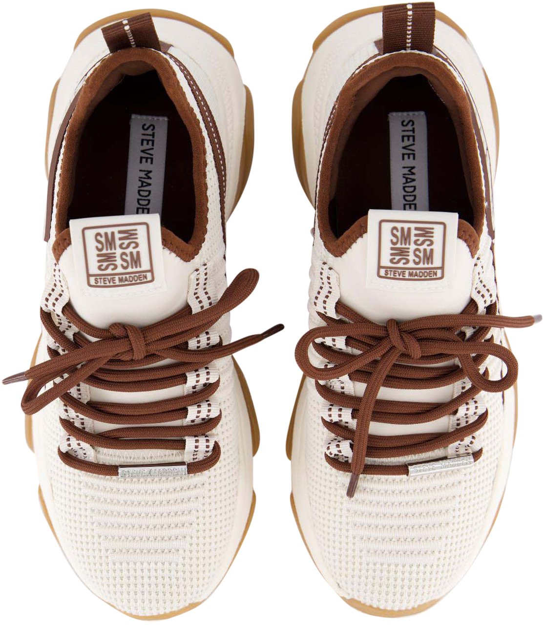 Steve Madden Dames Mac-E Sneaker Wit/Bruin Wit