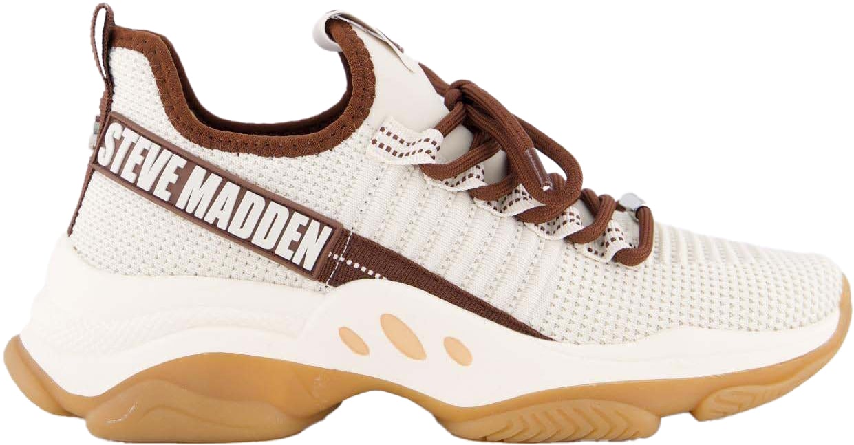 Steve Madden Dames Mac-E Sneaker Wit/Bruin Wit