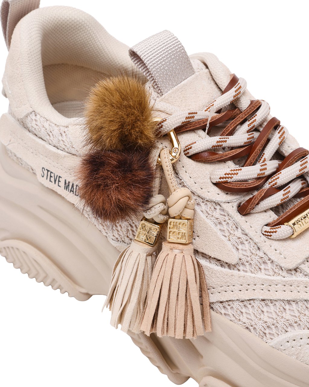 Steve Madden Sneakers Bone Camoscio Wit