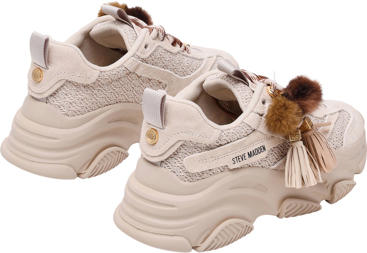 Steve Madden Sneakers Bone Camoscio Wit