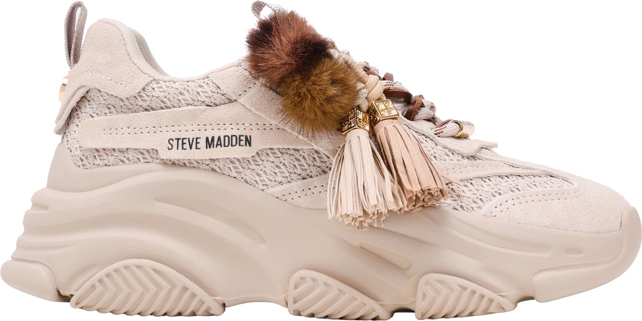 Steve Madden Sneakers Bone Camoscio Wit