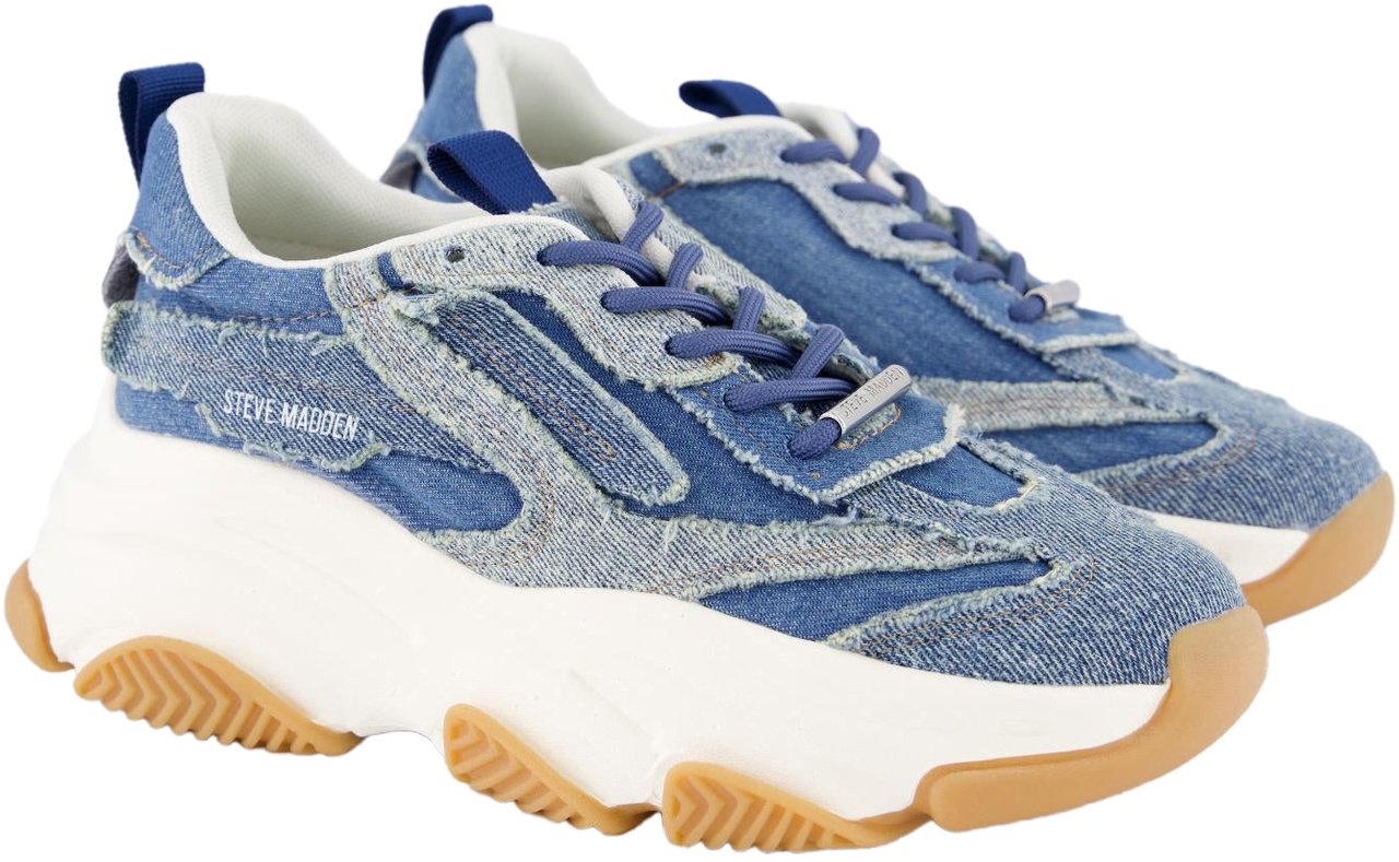 Steve Madden Dames Possession-E Sneaker Jeans Blauw