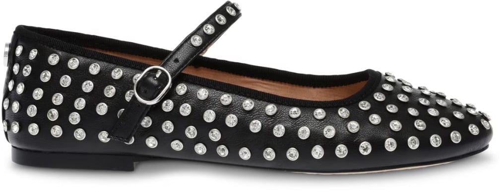Steve Madden Vinetta-r Rhinestone Mary Jane Ballerina Zwart