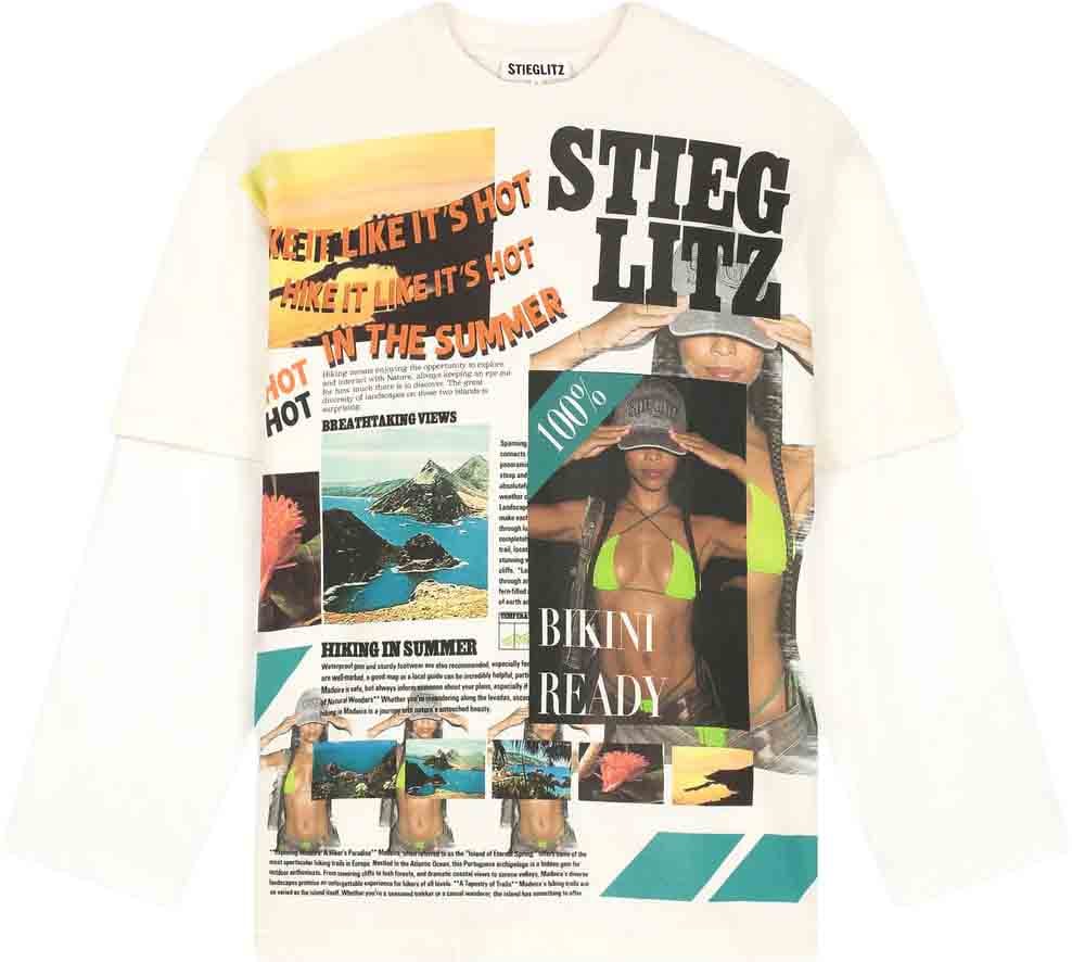 Stieglitz Stieglitz - Dennis Skate Double Longsleeve - S2602077 - Off White Wit