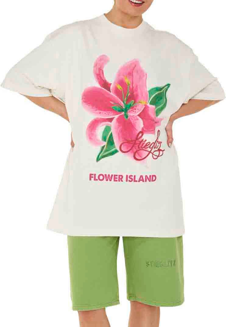 Stieglitz Stieglitz - Kaella Oversized T-shirt - S2602083 - Off White Wit