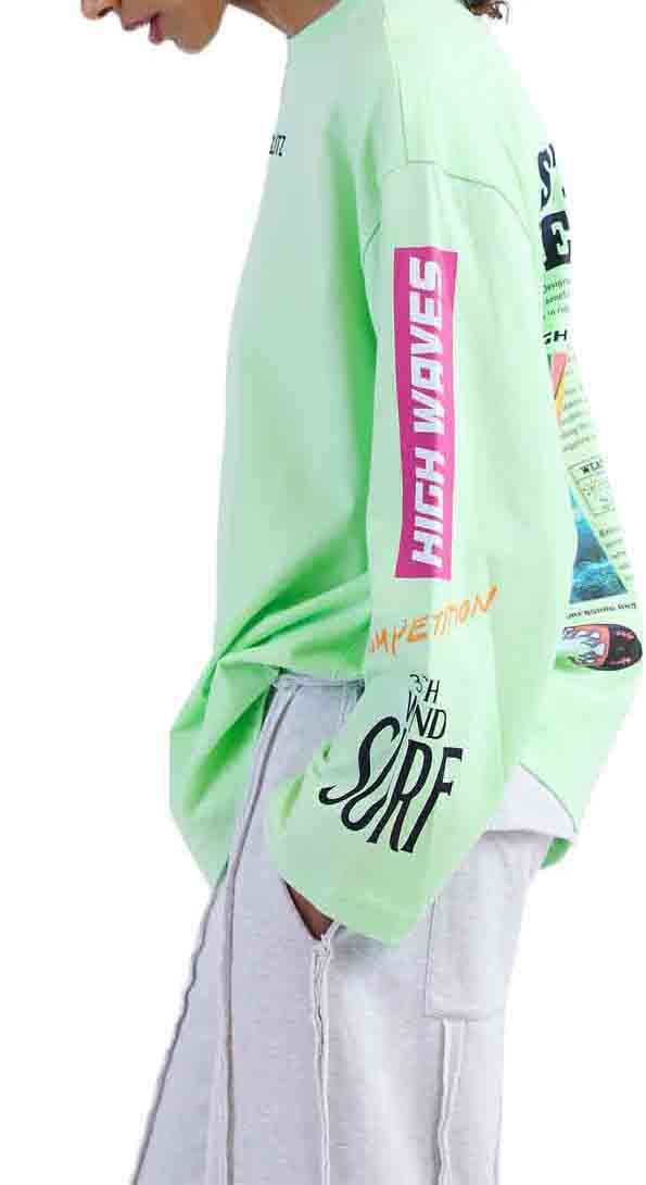 Stieglitz Stieglitz - Monica Wide Skate Longsleeve - S2602088 - Green Groen
