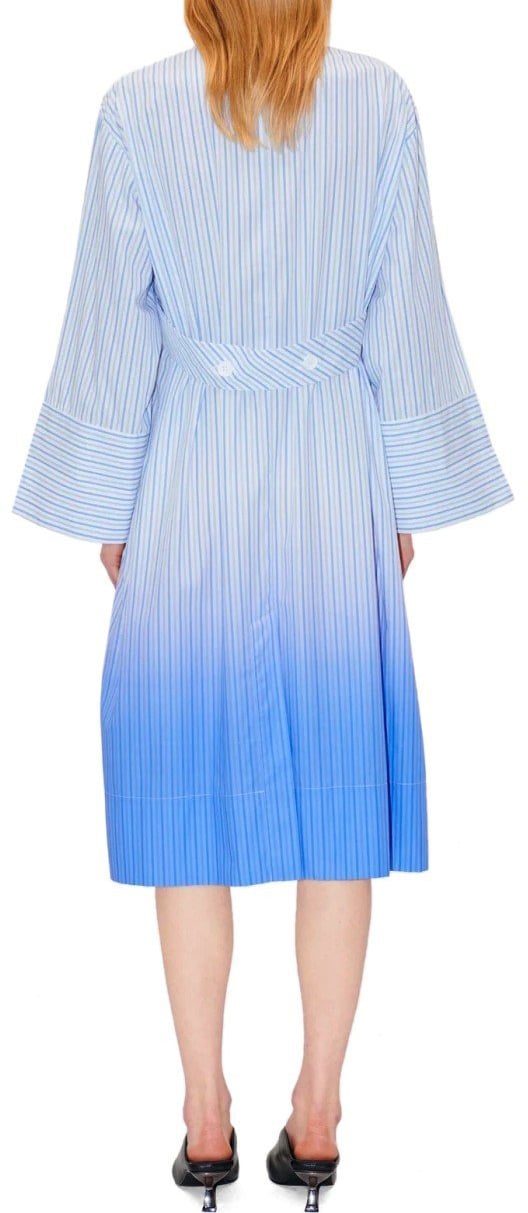 Stine Goya STINE GOYA RIONNA LIGHT BLUE STRIPED DRESS Lichtblauw