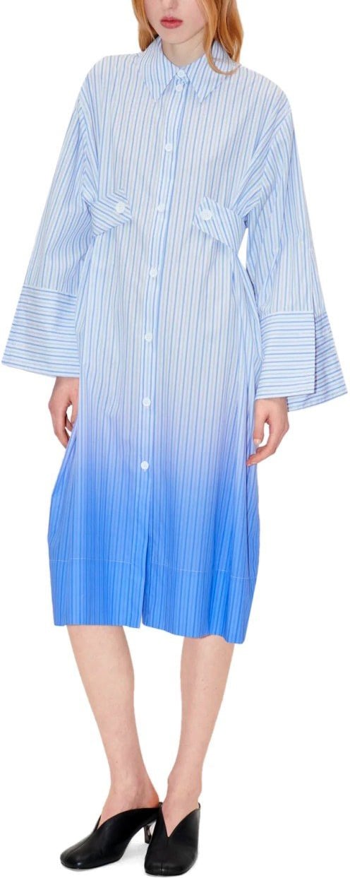 Stine Goya STINE GOYA RIONNA LIGHT BLUE STRIPED DRESS Lichtblauw