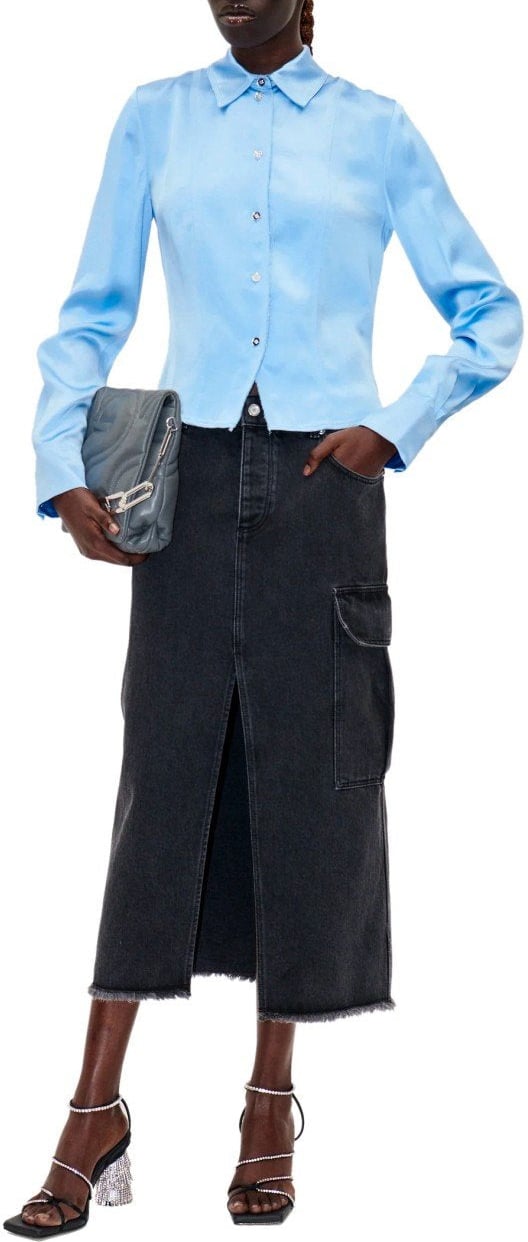 Stine Goya STINE GOYA PETER GREY DENIM MIDI SKIRT Grijs