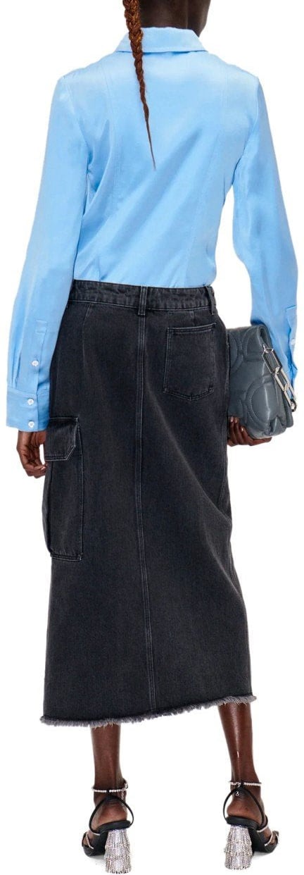 Stine Goya STINE GOYA PETER GREY DENIM MIDI SKIRT Grijs