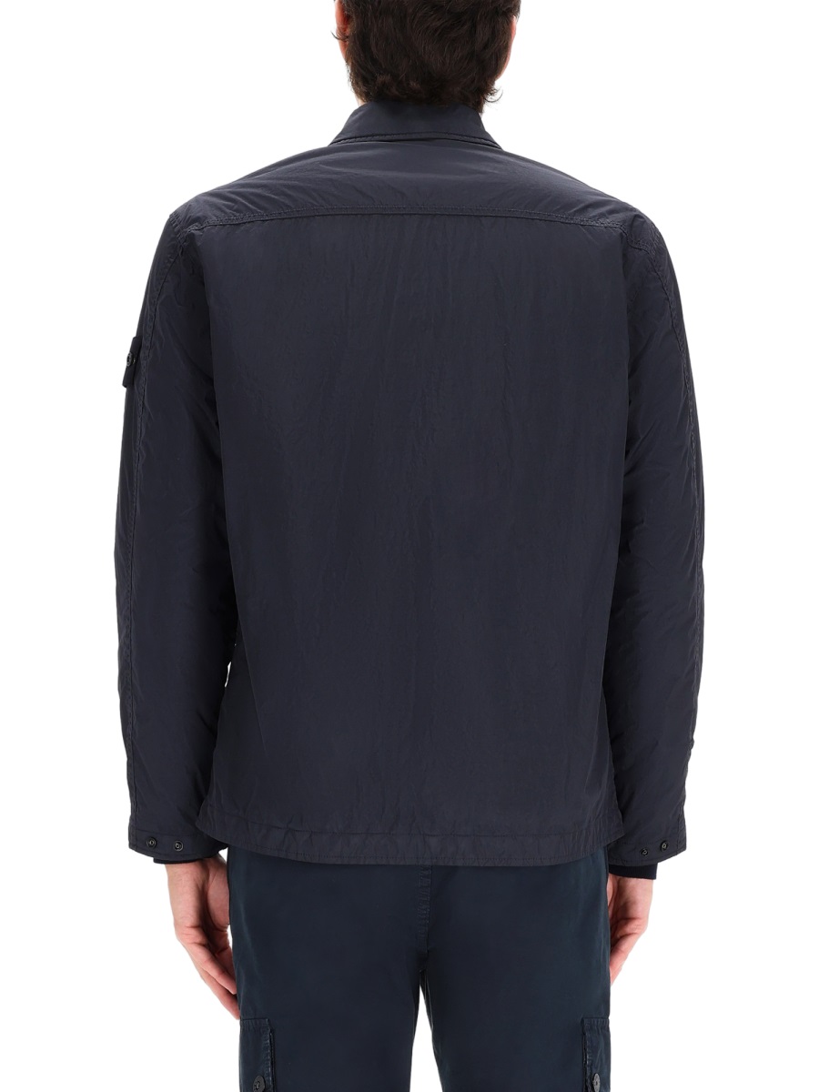 Stone Island Neutral Boxy Padded Sleeve Patch Shirt Zwart