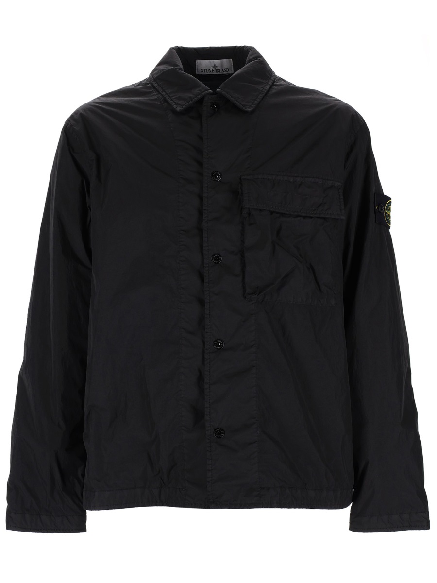 Stone Island Neutrals Padded Chest Pocket Polyamide Jacket Zwart