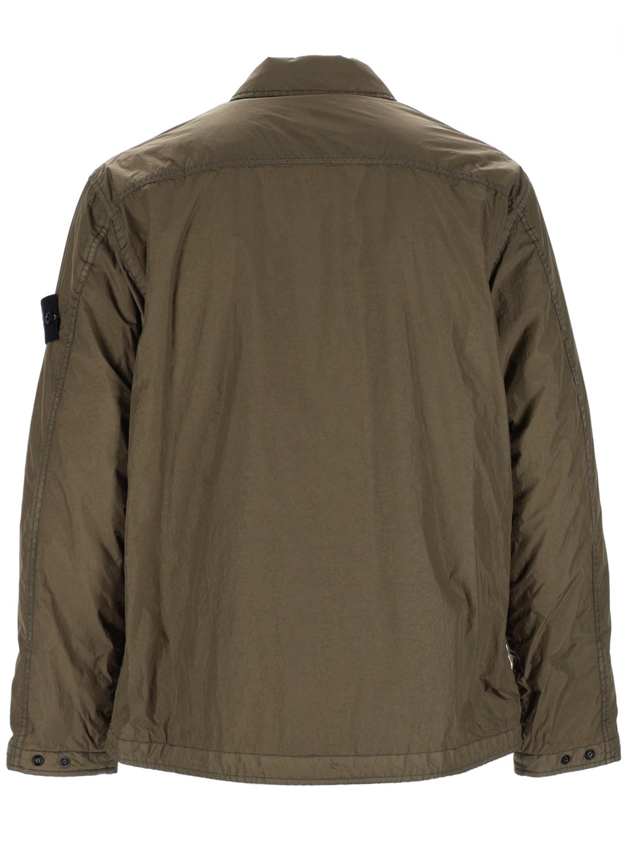 Stone Island Neutrals Boxy Patch Logo Polyamide Jacket Grijs