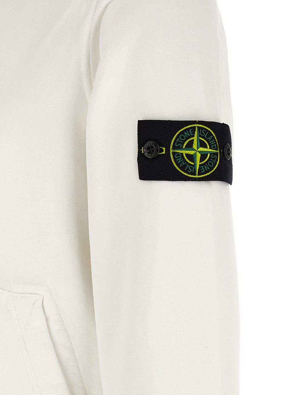 Stone Island White Cotton Sweatshirt Wit