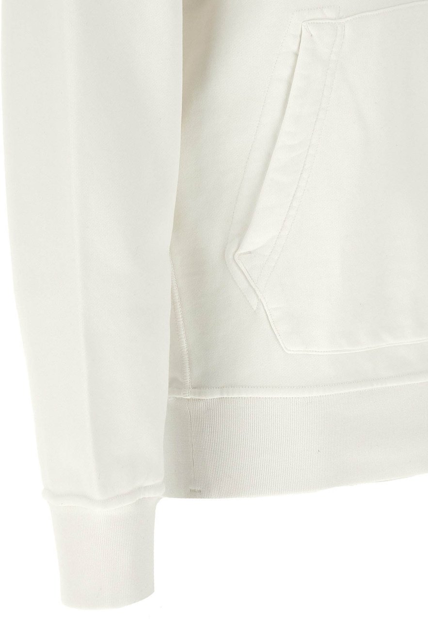 Stone Island White Cotton Sweatshirt Wit