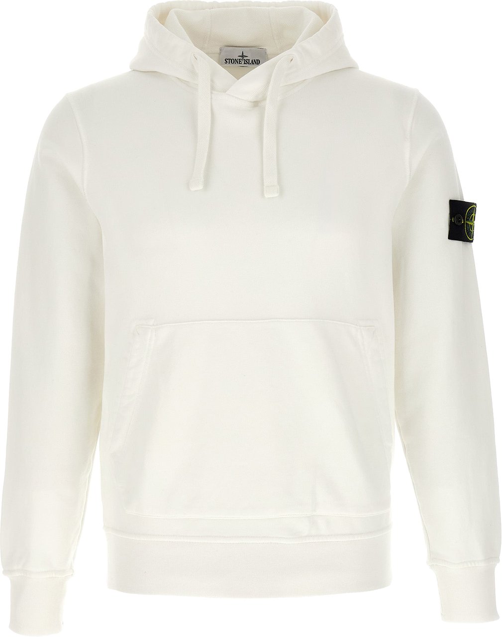 Stone Island White Cotton Sweatshirt Wit