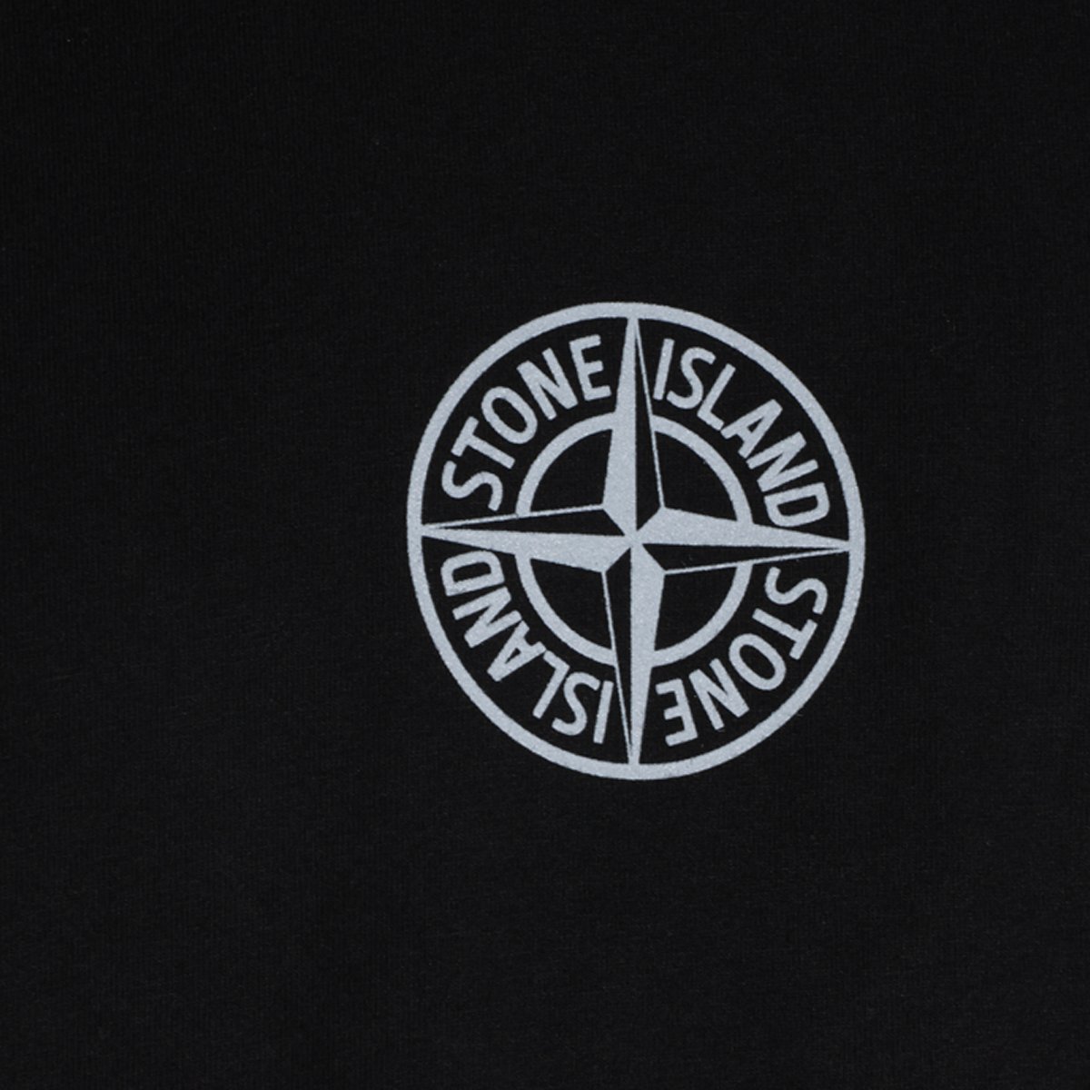 Stone Island Short-Sleeve Black T-Shirt with Graphic Detail Zwart