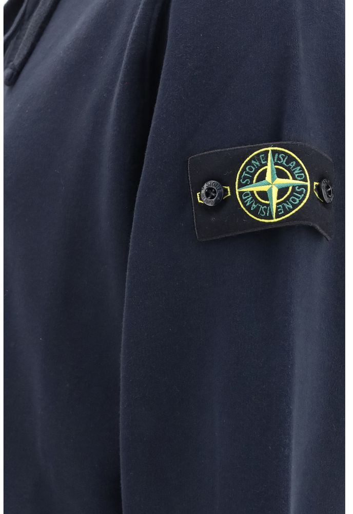 Stone Island Blue Cotton Sweatshirt Blauw