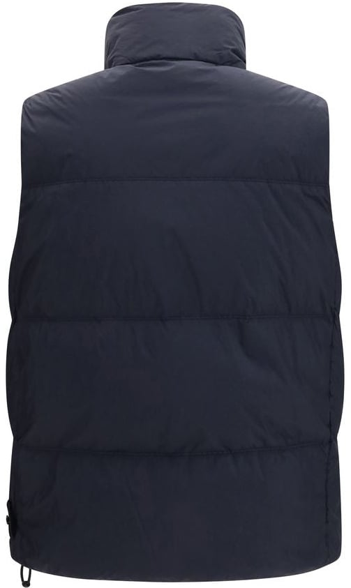 Stone Island Sleeveless Quilted Vest with High Collar Zwart