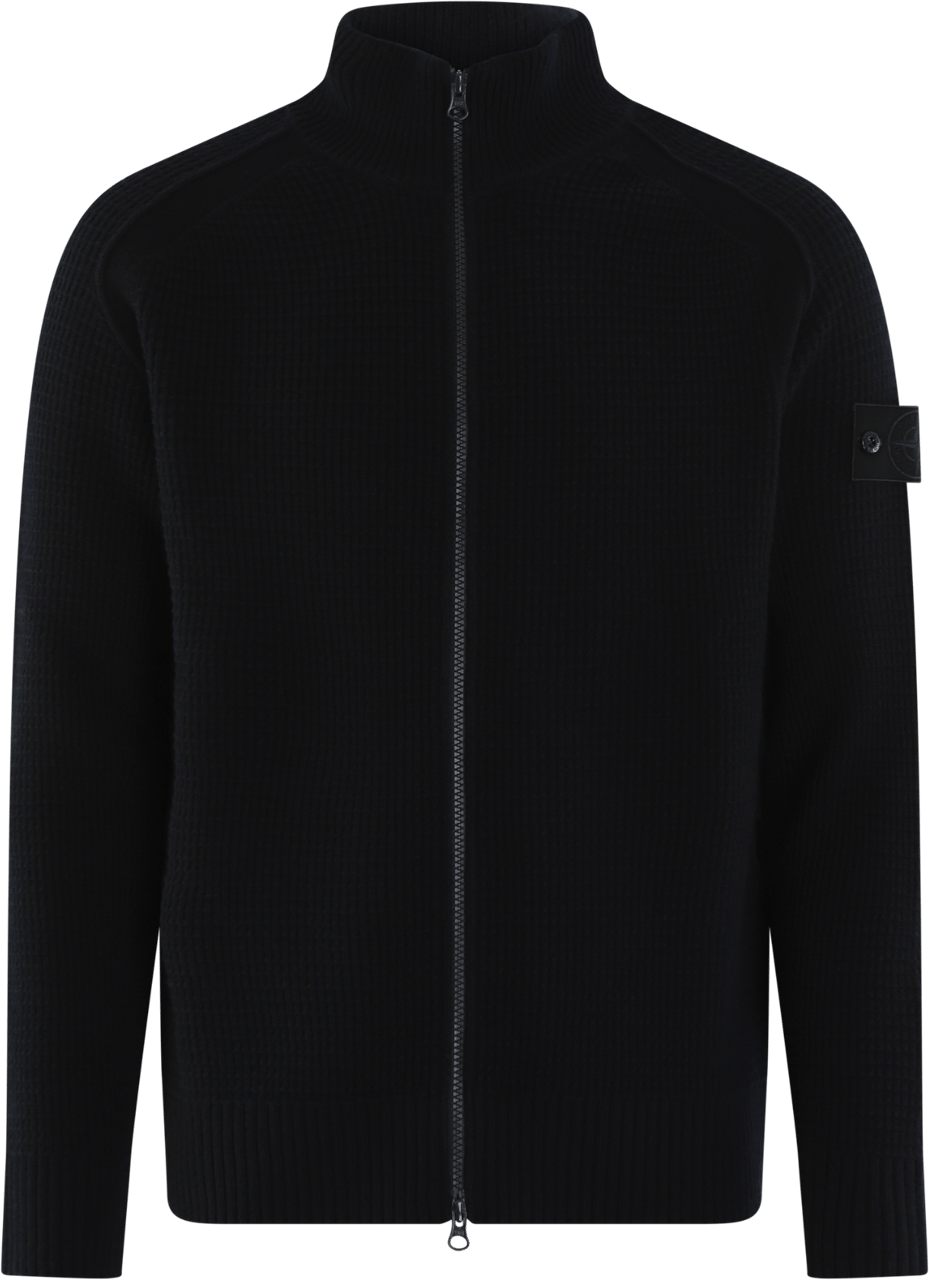 Stone Island Heren Black Logopatch Vest Blauw Blauw