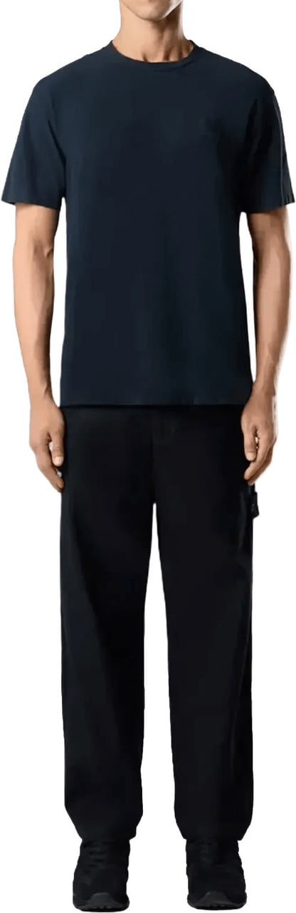 Stone Island SI GHOST T-shirt van biologisch katoenjersey crêpe, marineblauw Navy