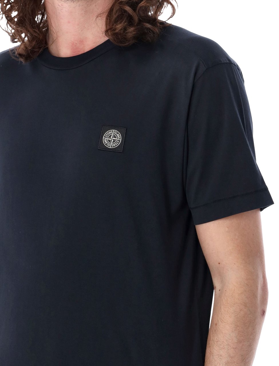 Stone Island Stone Island cotton jersey t-shirt with Compass patch Blauw