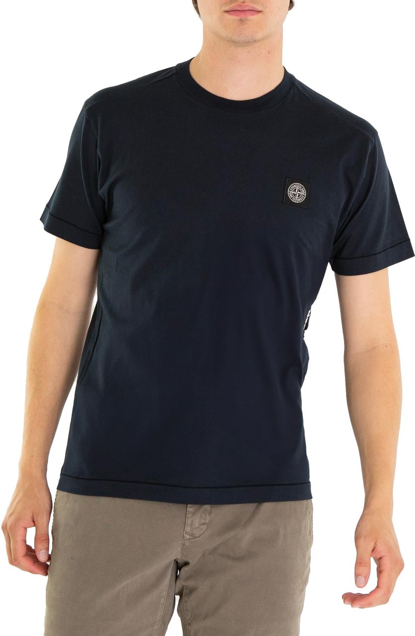Stone Island Heren Compasslogo T-Shirt Blauw Blauw
