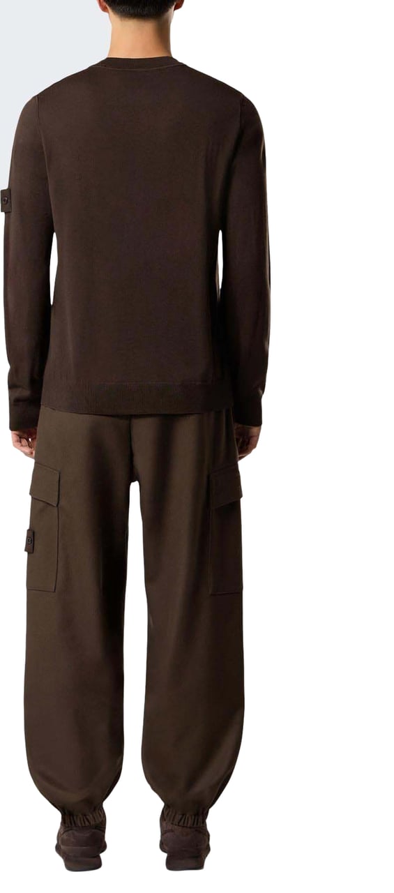 Stone Island Heren Logo Patch Sweater Wool Bruin Bruin