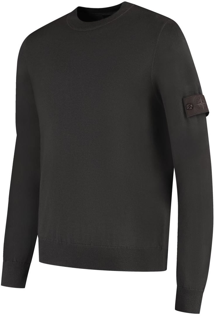 Stone Island Heren Logo Patch Sweater Wool Bruin Bruin