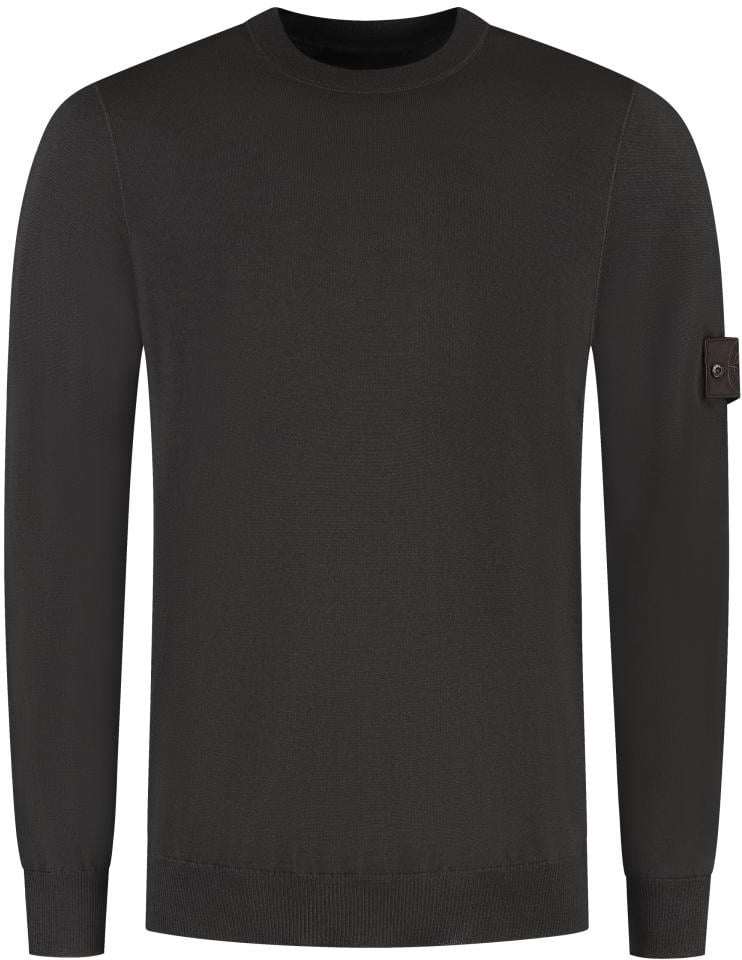 Stone Island Heren Logo Patch Sweater Wool Bruin Bruin
