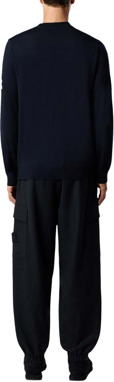 Stone Island Heren Logo Patch Sweater Wool Blauw Blauw