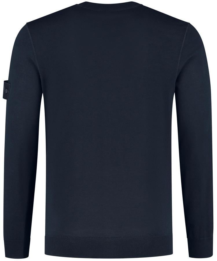 Stone Island Heren Logo Patch Sweater Wool Blauw Blauw