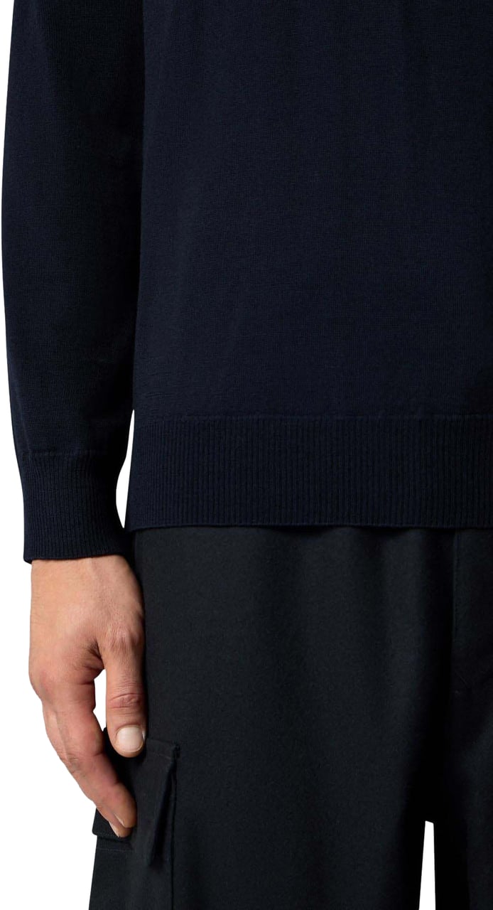 Stone Island Heren Logo Patch Sweater Wool Blauw Blauw