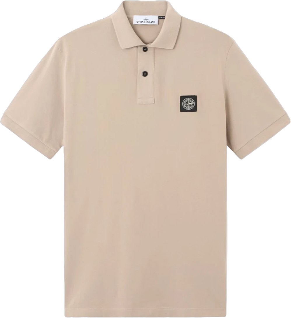 Stone Island Poloshirt van piquéstof (95% biologisch katoen / 5% elastaan) in de kleur Desert Sand. Beige