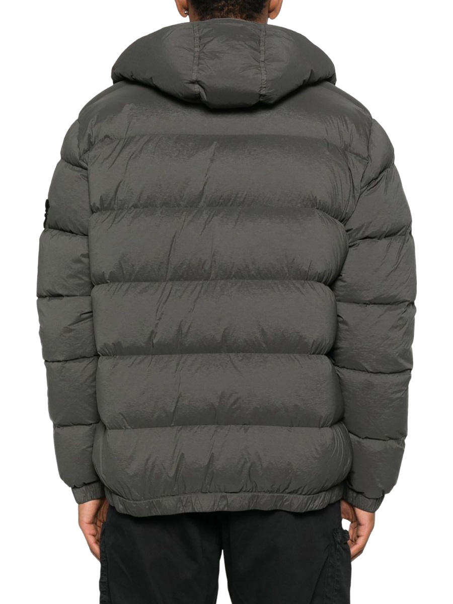 Stone Island Polyamide-Blend Quilted Hooded Down Jacket Grijs