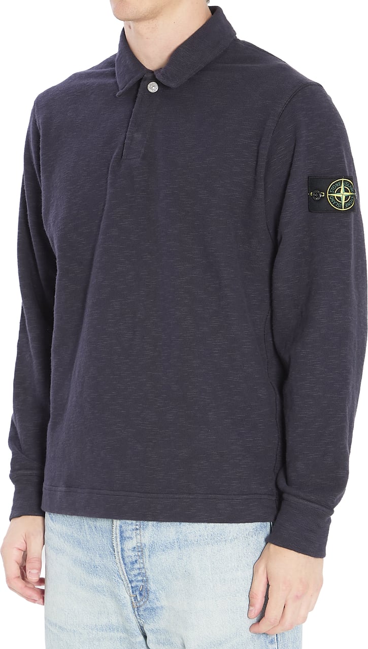 Stone Island Long-sleeve polo shirt Blauw