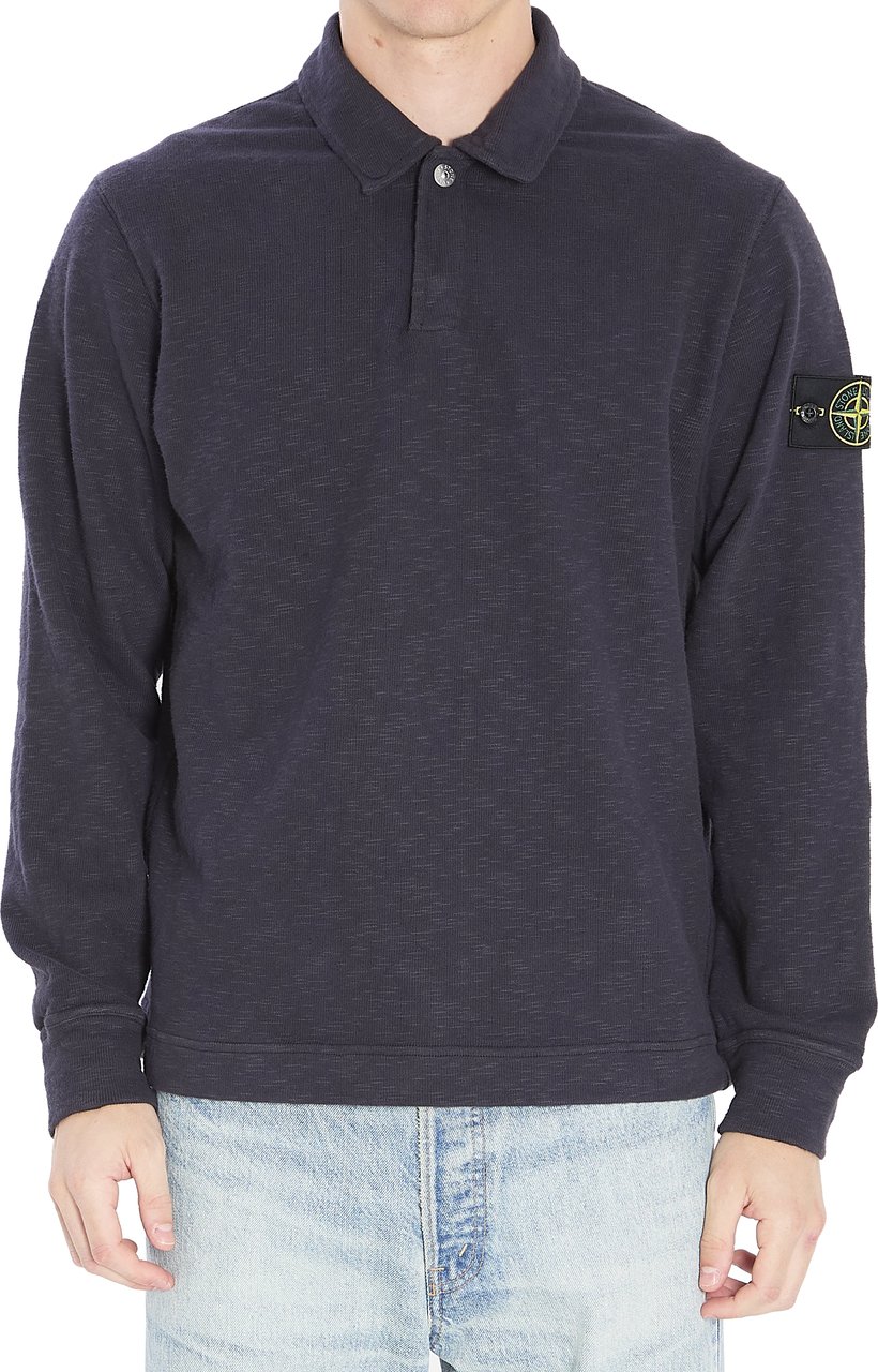 Stone Island Long-sleeve polo shirt Blauw