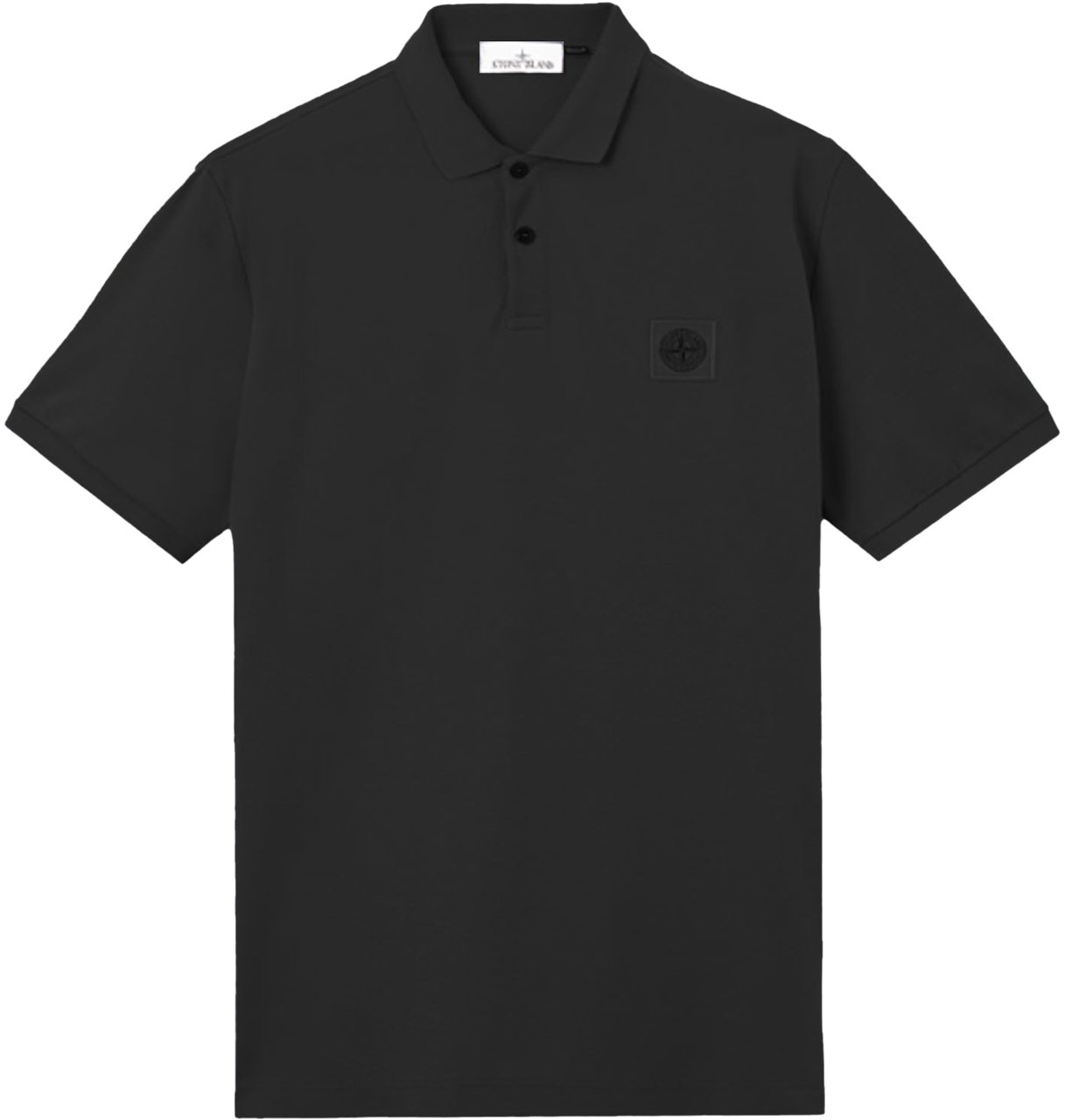 Stone Island 50/2 ORGANIC COTTON PIQUÉ POLO SHIRT BLACK Zwart