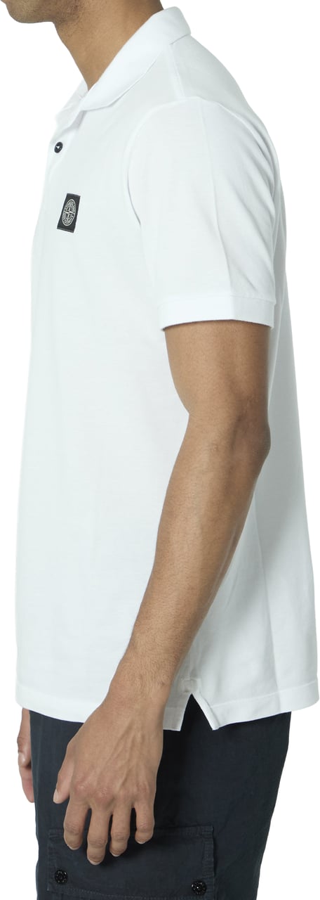 Stone Island Cotton pique polo shirt Wit