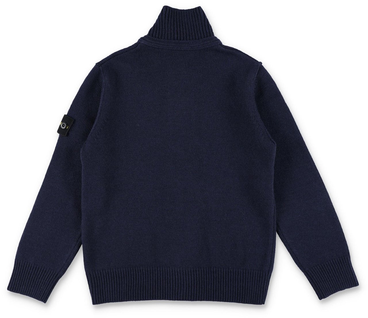 Stone Island Cardigan Botton Collo Alto Blu Navy