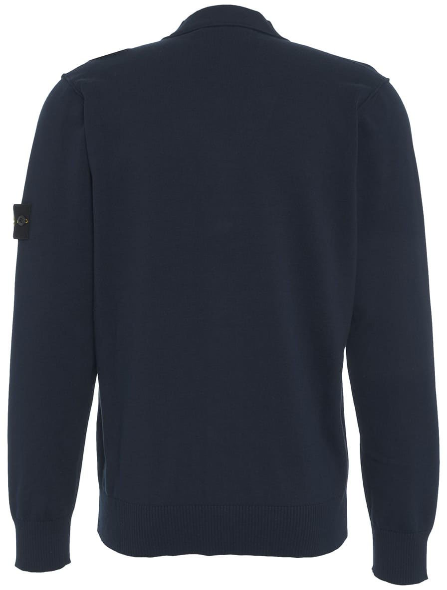 Stone Island Cardigan with detachable logo Blauw