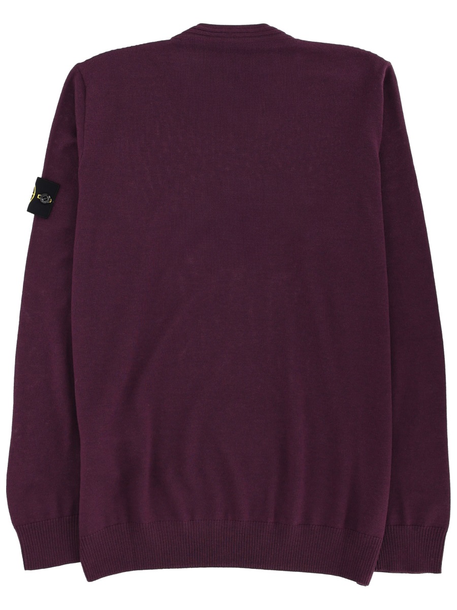 Stone Island Grey Fine Knit Virgin Wool Sweater Zwart