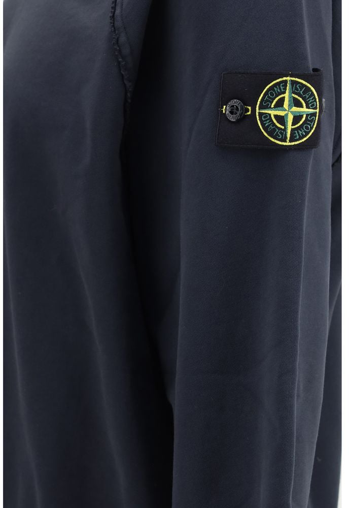 Stone Island Blue Cotton Sweatshirt Blauw