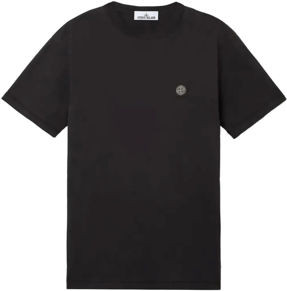 Stone Island T-shirt van 60/2 katoenjersey, zwart. Zwart